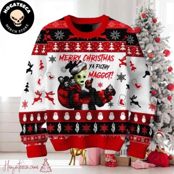 Slipknot Merry Christmas Ya Filthy Maggot Chirstmas Gifts 2024 Xmas For Family And Friends Ugly Sweater