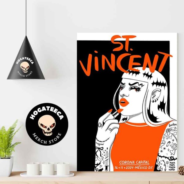 St Vincent X Marmarmaremoto At Corona Capital On Nov 16 2024 In Mexico Df Home Decor Poster Canvas