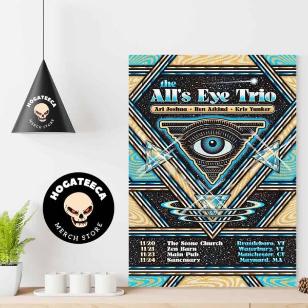 The All’s Eye Trio Ari Tour Date Nov 2024 With Joshua Ben Atkind Kis Yunker Home Decor Poster Canvas