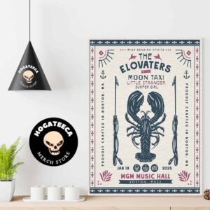 The Elovaters With Moon Taxi Little Stranger Super Girl Merch For Show On Jan 18 2025 At Mgm Music Hall In Boston Mass Home Decor Poster Canvas