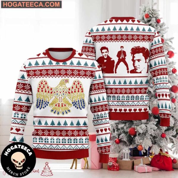 The Holidays In Style With Elvis Presley  Chirstmas Gifts 2024 Xmas For Family And Friends Ugly Sweater