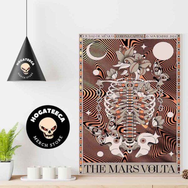 The Mars Volta X Toneolvera Merch Corona Capital Ciudad De Mexico On 15 Noviembre 2024 Home Decor Poster Canvas