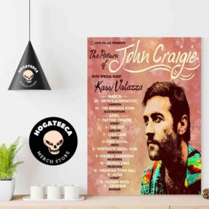 The Return Of John Craigie With Special Guest Kassi Valazza Australia Tour March 2025 Home Decor Poster Canvas