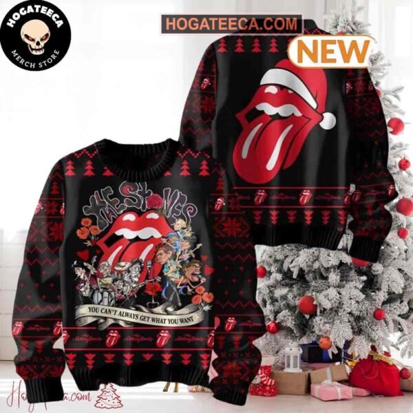 The Rolling Stones You Cant Always Get What You Want Chirstmas Gifts 2024 Xmas For Family And Friends Ugly Sweater