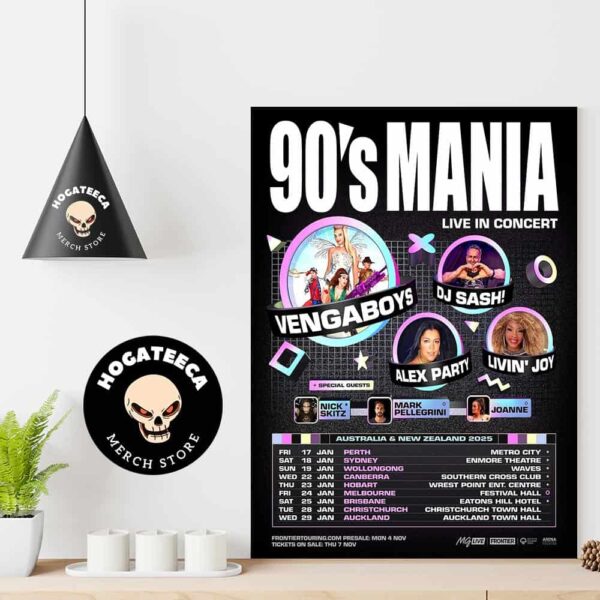 The Vengaboys 90s Mania Australia And New Zealand 2025 Live In Concert Next January 2025 Home Decor Poster Canvas