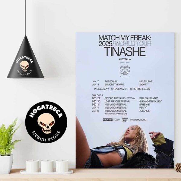 Tinashe Match My Freak World Tour 2025 Australia Performances Scheduled Home Decor Poster Canvas