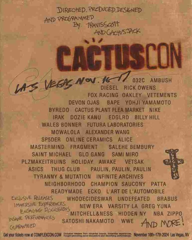 Travis Scott Cactuscon In Las Vegas On Nov 16 17 2024 11zon