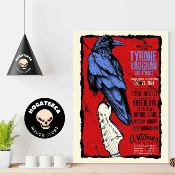 Tyrone Vaughan And Friend Merch For Show On Dec 21 2024 At Atntones In Austin Texas Home Decor Poster Canvas