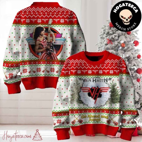 Van Halen Go Ahead And Jump Chirstmas Gifts 2024 Xmas For Family And Friends Ugly Sweater