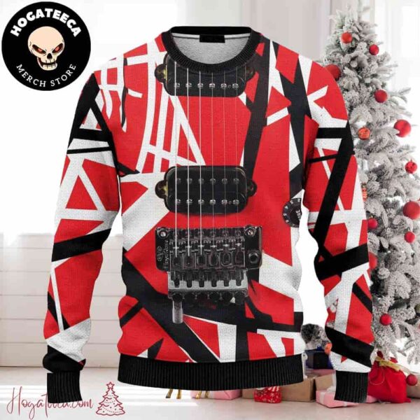 Van Halen Guitar Chirstmas Gifts 2024 For Family And Friends Ugly Sweater