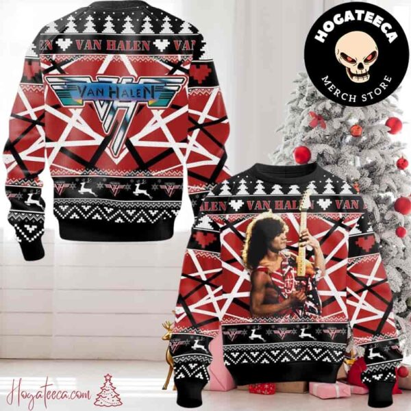 Van Halen Guitar Solo Chirstmas Gifts 2024 Xmas For Family And Friends Ugly Sweater