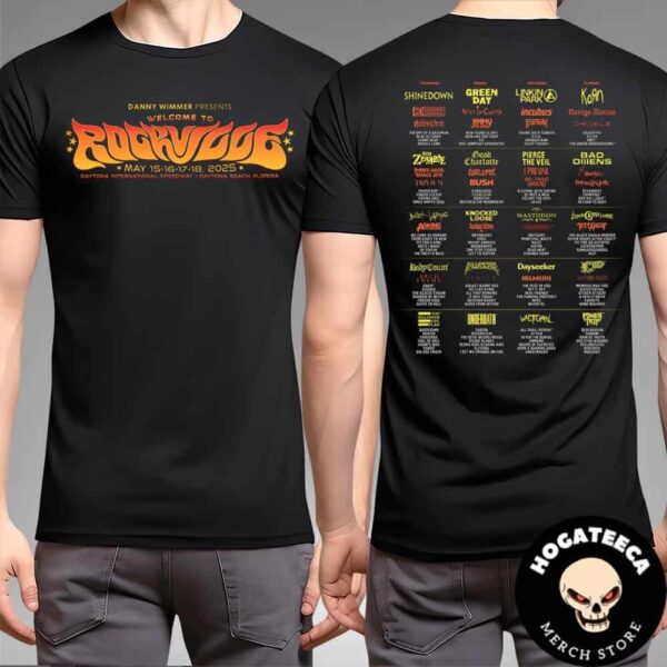 Welcome To Rockville Fest On May 15-16-17-18 2025 In Daytona Beach FL Full Line Up Two Sides Unisex T-Shirt