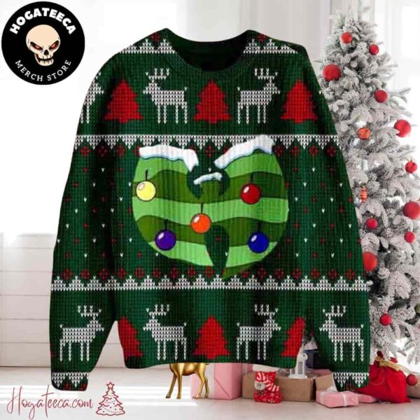 Wu Tang Clan Logo With Chandelier Chirstmas Gifts 2024 Xmas For Family And Friends Ugly Sweater