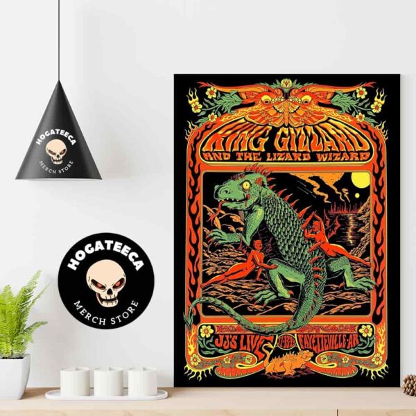 King Gizzard and the Lizard Wizard Merch For Show On Nov 13 2024 In Fayetteville AR Home Decor Poster Canvas