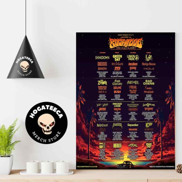 welcome to rockville Fest Merch On May 15-16-17-18 2025 In Daytona Beach FL Full Line Up Home Decor Poster Canvas