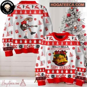 ACDC Hells Bell It’s Christmas Happy Holidays Chirstmas Gifts 2024 Xmas Ugly Sweater