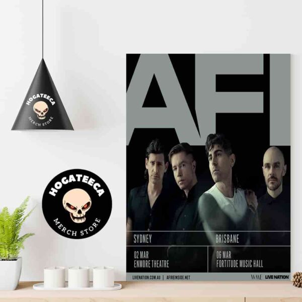 AFI Two Headline Shows In Australia On March 2-6 2025 A While In Town Supporting Green Day Home Decor Poster Canvas