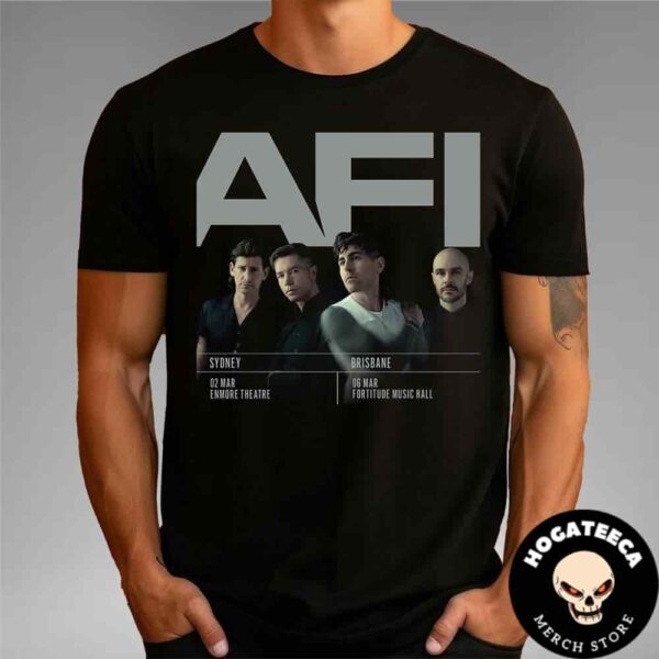 AFI Two Headline Shows In Australia On March 2-6 2025 A While In Town Supporting Green Day Unisex T-Shirt