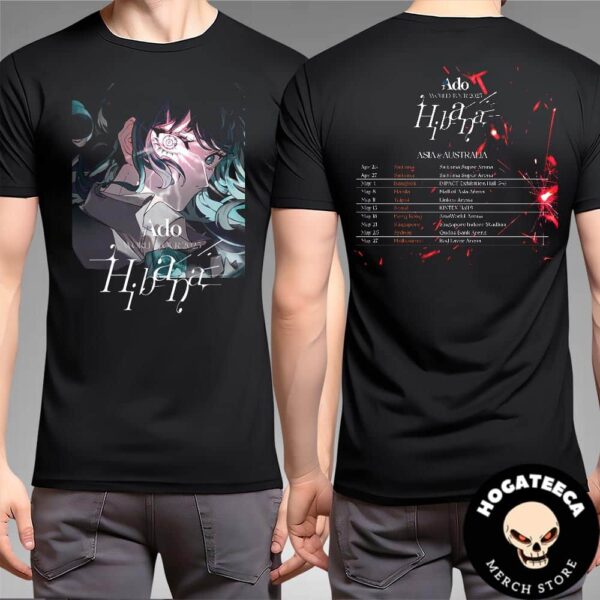 Ado Merch World Tour 2025 Hibana Asia And Australia Tour Dates Two Sides Unisex T-Shirt