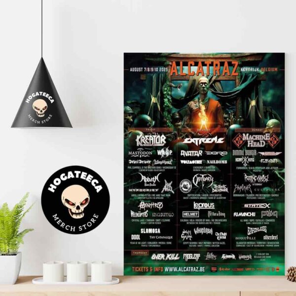 Alcatraz Open Air August 7-8-9-10 2025 Kortrijk Belgium Full Lineup Home Decor Poster Canvas