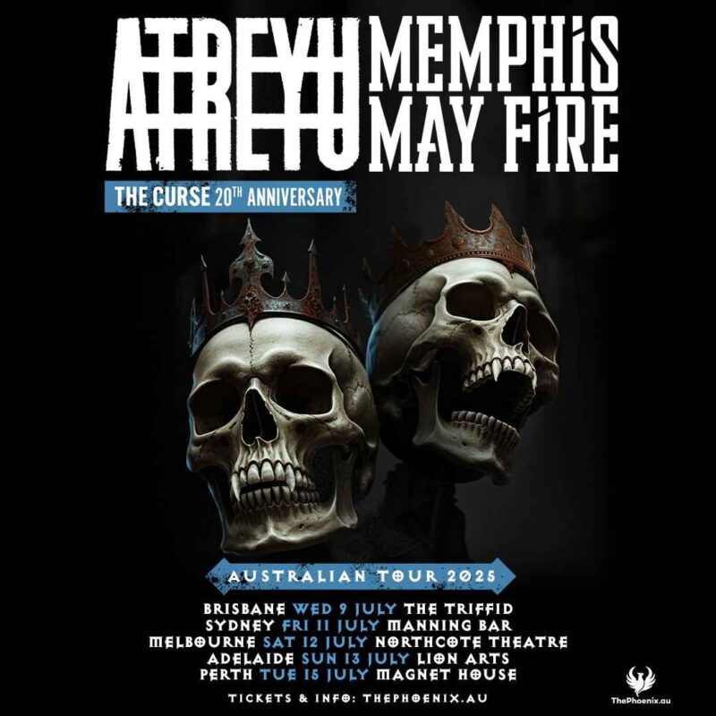 Atreyu with Memphis May Fire The Curse 20th Annversary Australian Tour 2025 Performances Scheduled On July 11zon