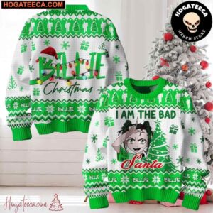 Billie Eilish I Am A Bad Santa Chirstmas Gifts 2024 Xmas Ugly Sweater