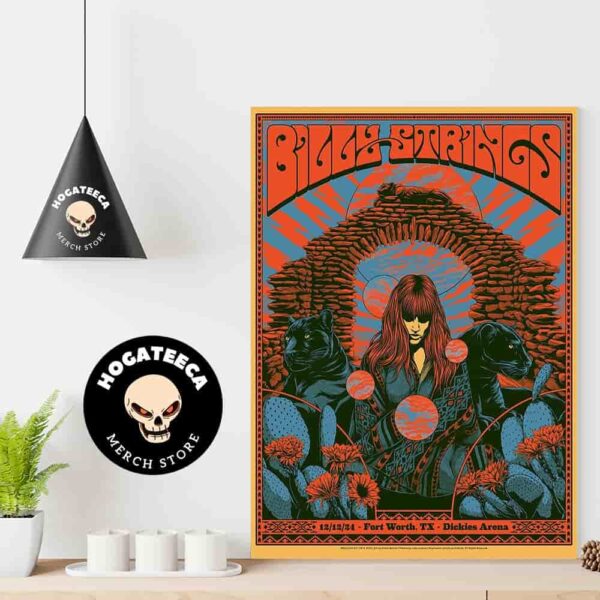 Billy Strings Merch For Show In Fort Worth Tx At Dickies Arena On 12 12 2024 Home Decor Poster Canvas