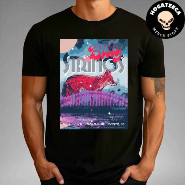 Billy Strings Merch For Show On December 7 2024 At Fedex Forum In Memphis TN Art By Snkhds Unisex T-Shirt