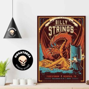 Billy Strings Merch Live In Memphis TN At Fedexforum On December 6-7 2024 Home Decor Poster Canvas