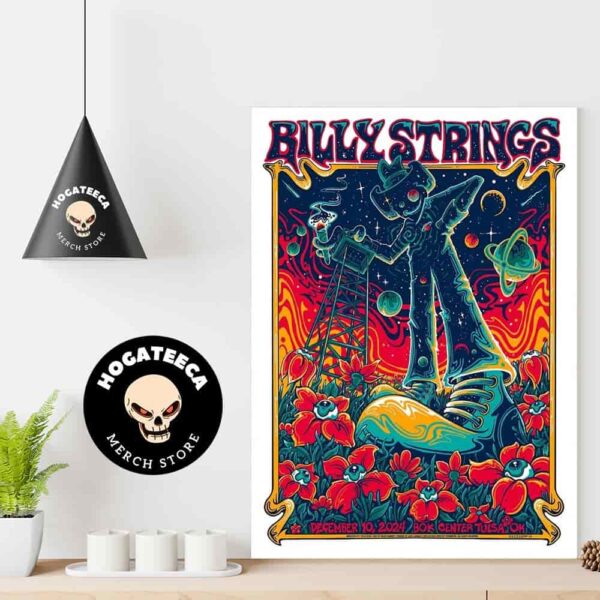 Billy Strings Merch Poster For Show On December 10 2024 At Bok Center Tulsa OH Home Decor Poster Canvas