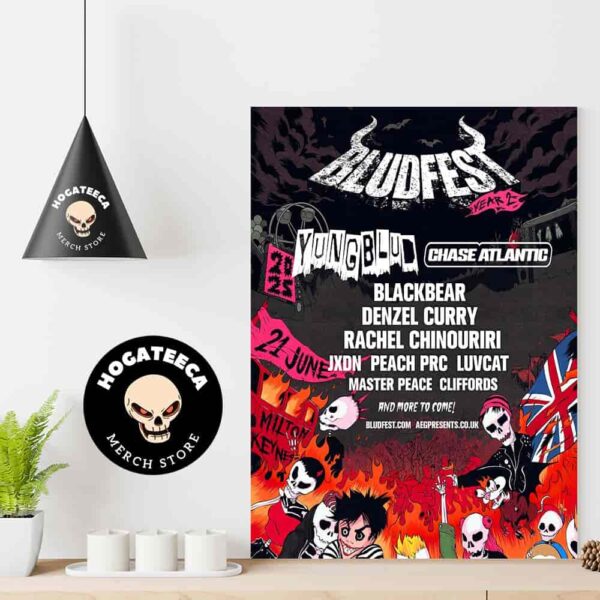 BludFest Year Two On 21st Of June 2025 At Milton Keynes Bowl Full Lineup Home Decor Poster Canvas