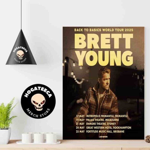 Brett Young Back To Basics World Tour 2025 Performances Scheduled On May Home Decor Poster Canvas