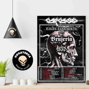 Carcass Europa Rigor Mortis Part 1 2025 With Brujeria And Rotten Sound Performances Scheduled Home Decor Poster Canvas