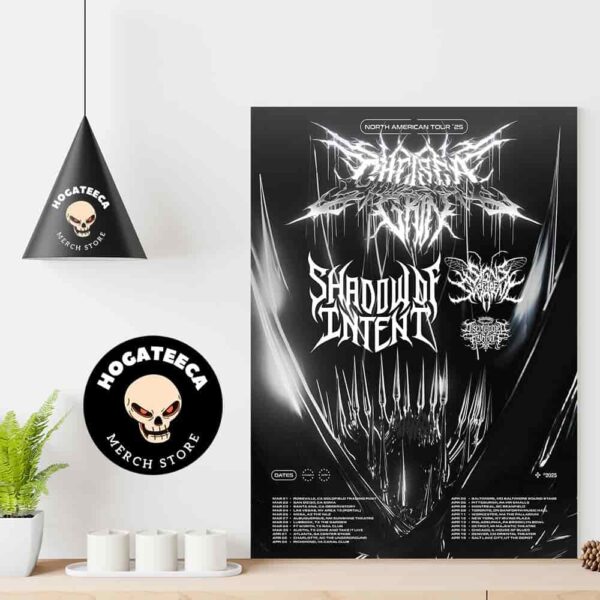 Chelsea Grin North American Tour 2025 With Shadow Of Intent Signs Of The Swarm And Disembodied Tyrant Home Decor Poster Canvas