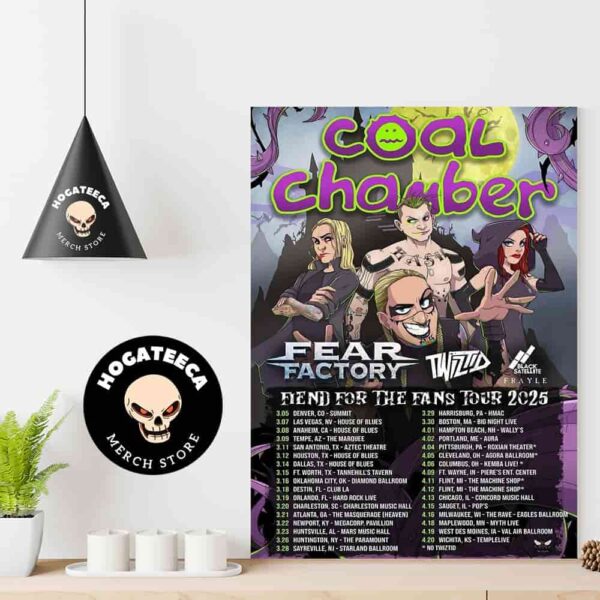 Coal Chamber Fiend For The Fans Tour 2025 Performances Scheduled Run To Include Support From Fear Factory With Twiztid Black Satellite And Frayle Hom Decor Poster Canvas