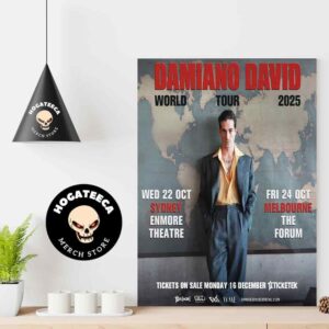 Damiano David World Tour 2025 On Wed 22 Oct In Sydney And Fir 24 Oct In Melbourne Home Decor Poster Canvas