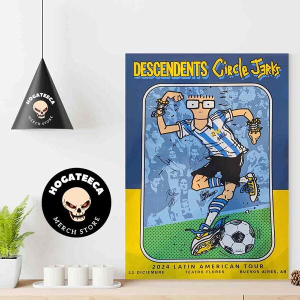 Descendents Circle Jerk 2024 Latin American Tour Merch For Show At Teatro Flores Buenos Aires Ar 24 Milo Lionel Messi Home Decor Poster Canvas