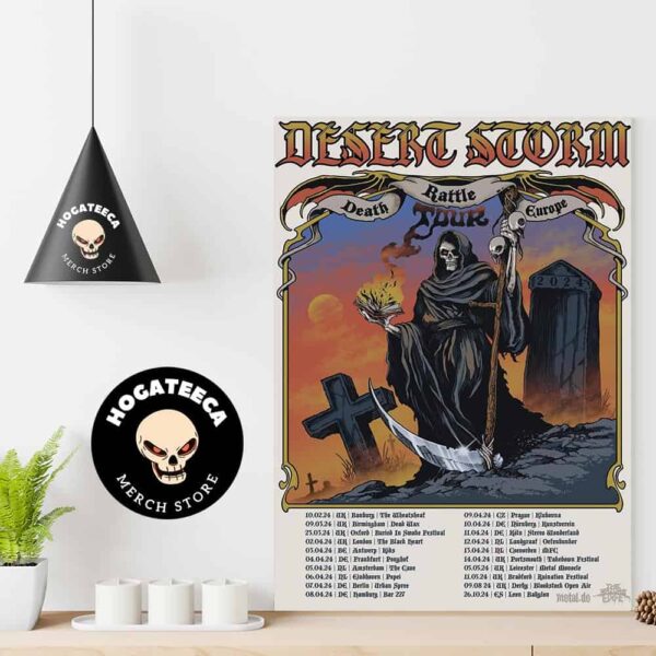 Desert Storm Band Death Battle Europe Last Tour On Oct 26th 2024 Artwork Steven Yoyada At Leon Bayleon Performances Scheduled Home Decor Poster Canvas