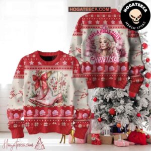 Dolly Have A Holly Dolly Parton Christmas Pink 2024 Chirstmas Gifts 2024 Xmas For Family And Friends Ugly Sweater