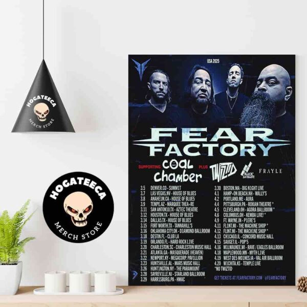 Fear Factory Fiend For The Fans USA 2025 Tour With Coal Champer Performances Scheduled Home Decor Poster Canvas