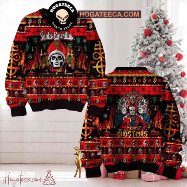 Ghost Santa Emeritus Merry Ghostmas Christmas Sweater Chirstmas Gifts 2024 Xmas For Family And Friends Ugly Sweater