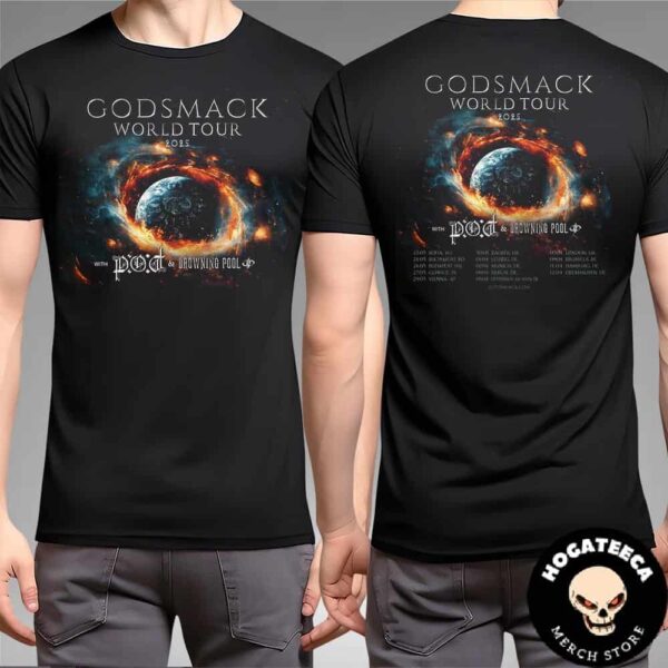 Godsmack World Tour 2025 With Special Guest Pod And Drowning Pool Performances Scheduled On March And April Two Sides Unisex T-Shirt