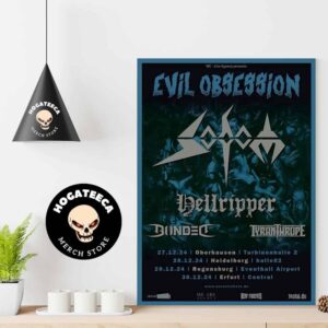 Hell Ripper With Sodom And Bonded And Tyranthrope Evil Obsession Mini Tour 2024 Home Decor Poster Canvas