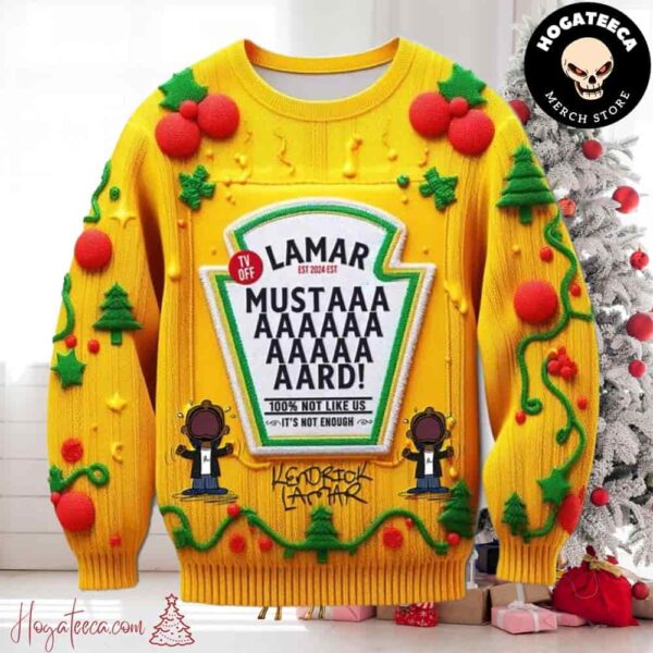 Kendrick Lamar Mustard Lamar 100 Percent Not Like US Chirstmas Gifts 2024 Xmas Ugly Sweater