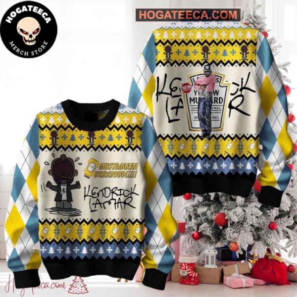 Kendrick Lamar Not Like US Goes Number 1 Mustard Chirstmas Gifts 2024 Xmas Ugly Sweater