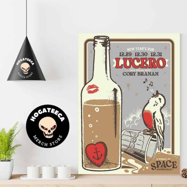 Lucero With Cory Branan New Years Run On Dec 29 30 31 2024 At Evanston Space US Home Decor Poster Canvas