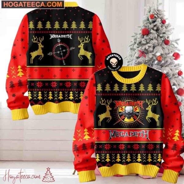 Megadeth Let?s Celebrating The Holidays Chirstmas Gifts 2024 Xmas For Family And Friends Ugly Sweater