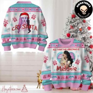 Melanie Martinez All I Want For Christmas Is Cry Santa Chirstmas Gifts 2024 Xmas Ugly Sweater