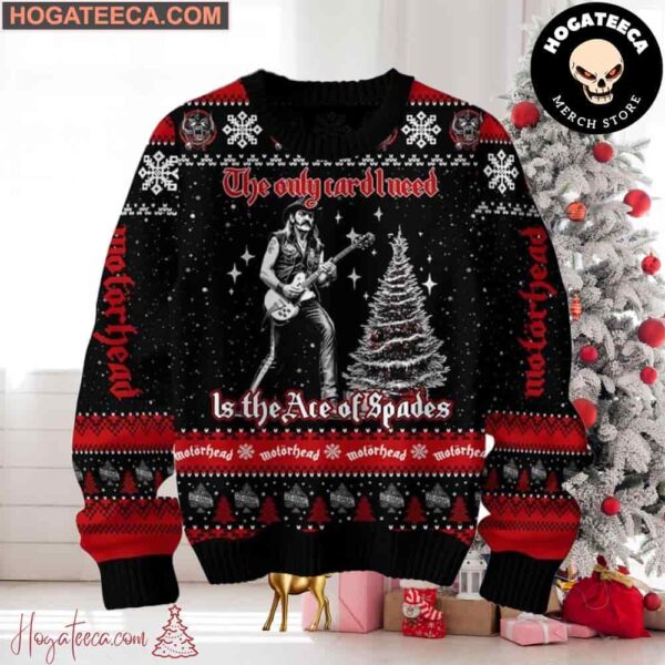 Motorhead Band The Only Card I Need Is The Ace Of Spades Chirstmas Gifts 2024 Xmas Ugly Sweater