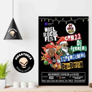 Noel Rock Fest Merch On December 21 2024 With Dead Fish Supercombo Cpm22 Diferrero Rod Joao Leme Dos Santos Sorocaba Sp Arena Motocross Sorocaba Home Decor Poster Canvas